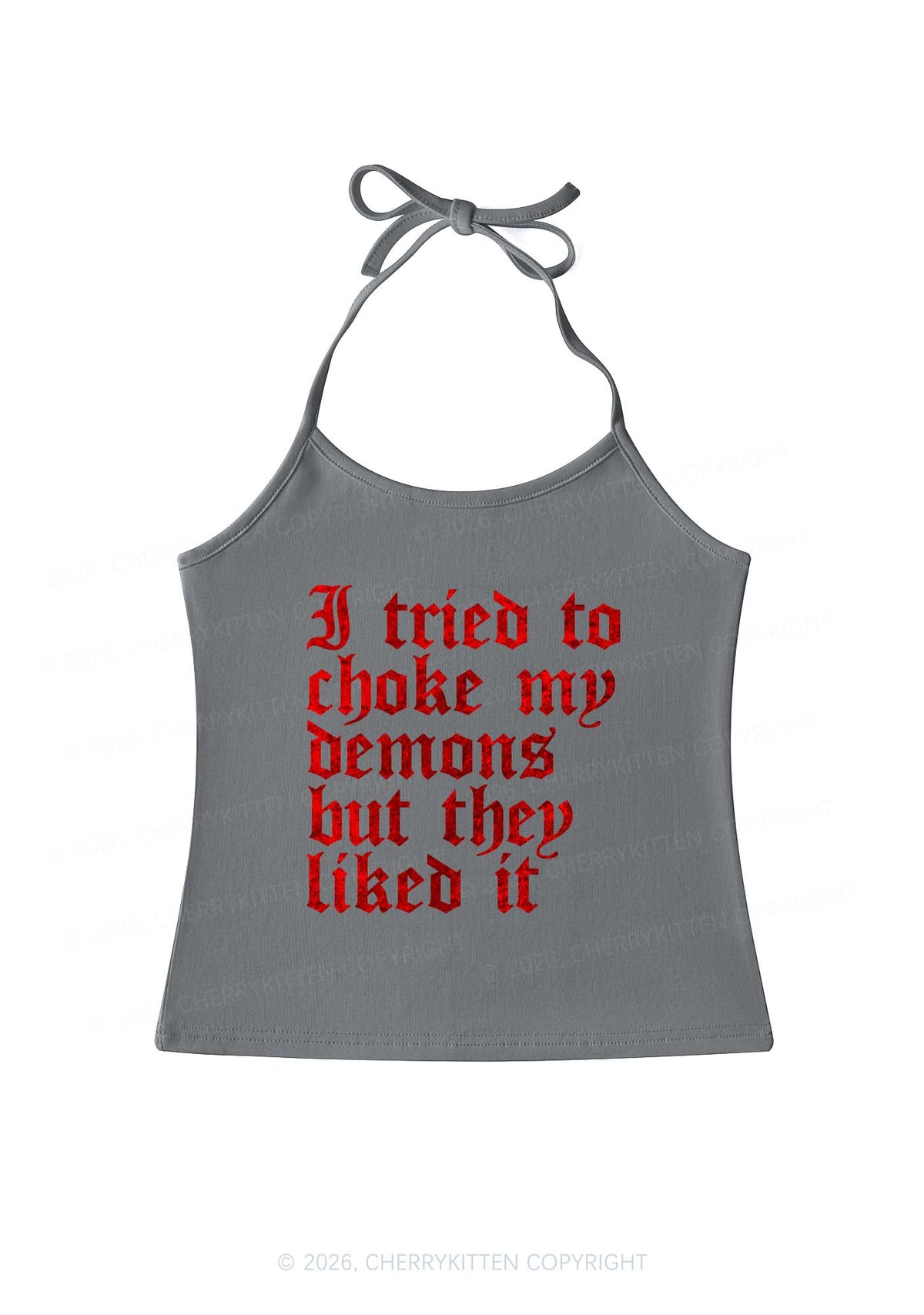 Halloween Choke Demons They Liked Y2K Halter Neck Cami Cherrykitten