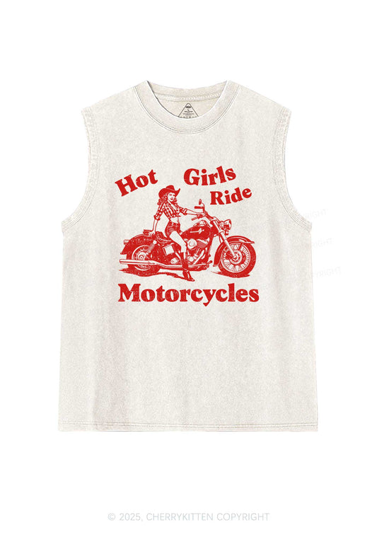 Hot Girls Ride Motorcycles Y2K Washed Muscle Tank Cherrykitten