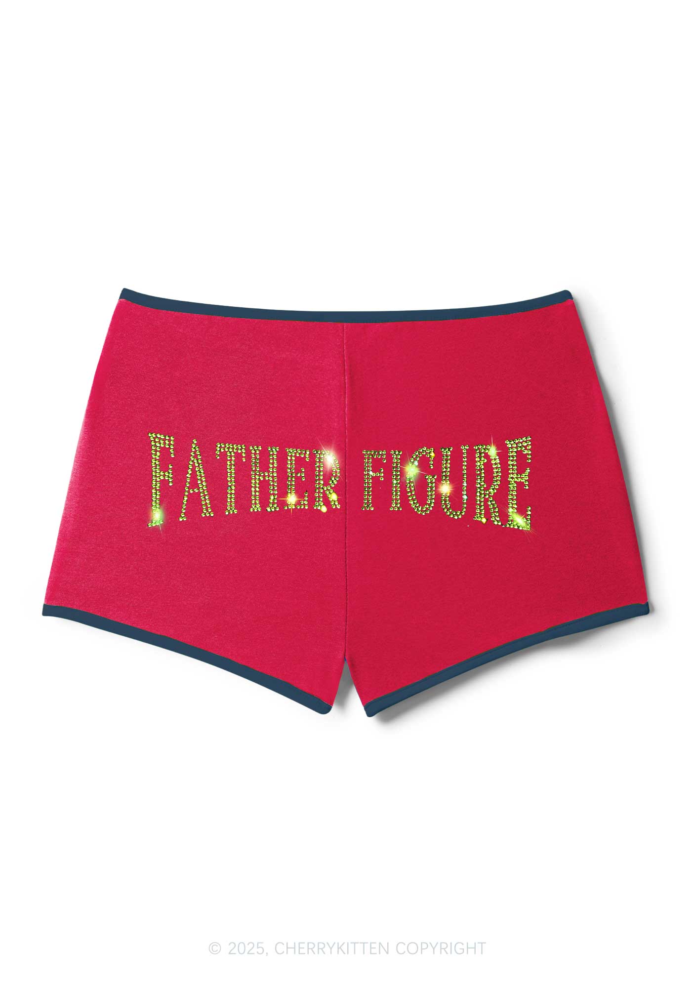 Rhinestone Father Figure Y2K Booty Shorts Cherrykitten
