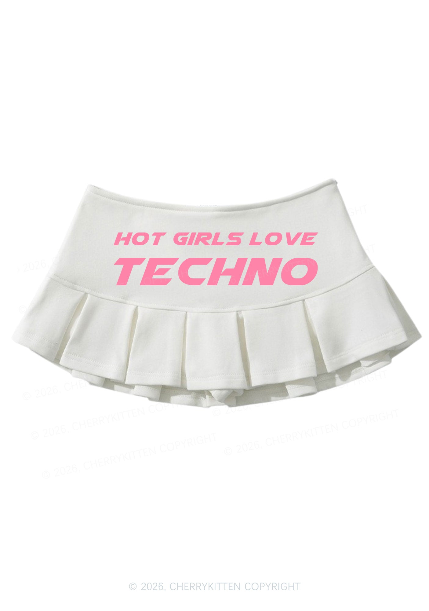 Hot Girls Love Techno Y2K Mini Pleated Skirts Cherrykitten