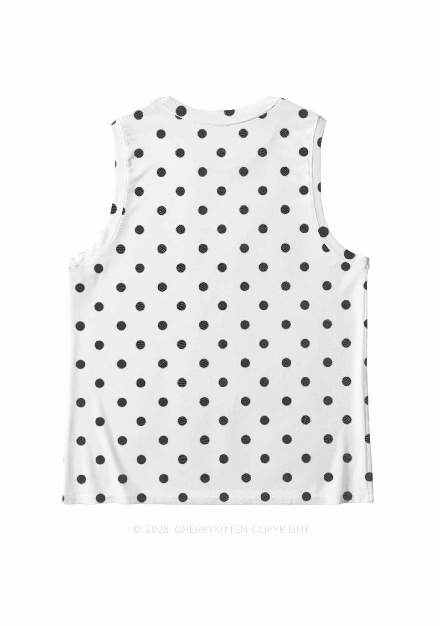 Butch Bait White Dots Pride Y2K Mesh Muscle Tank Cherrykitten