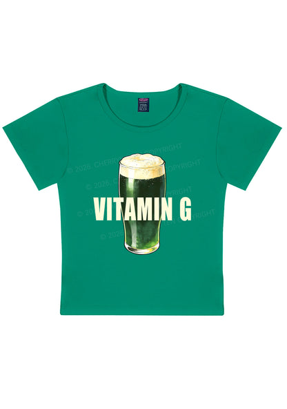 Vitamin G St Patricks Y2K Baby Tee Cherrykitten