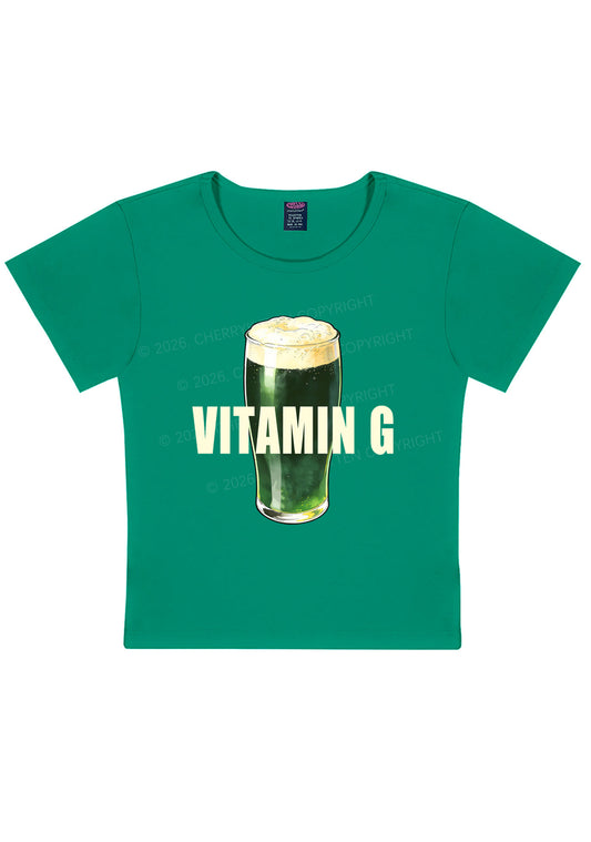 Vitamin G St Patricks Y2K Baby Tee Cherrykitten