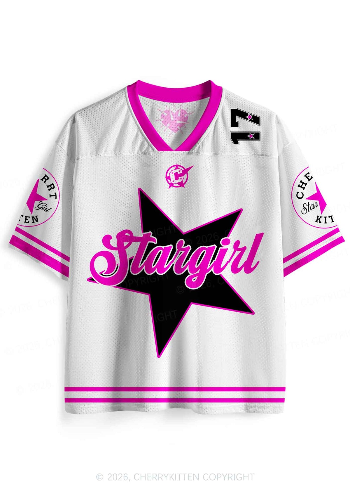 White Stargirl Y2K Sport Jersey Shirts Cherrykitten