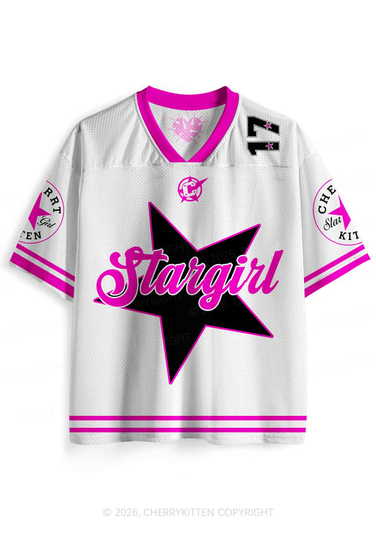 White Stargirl Y2K Sport Jersey Shirts Cherrykitten