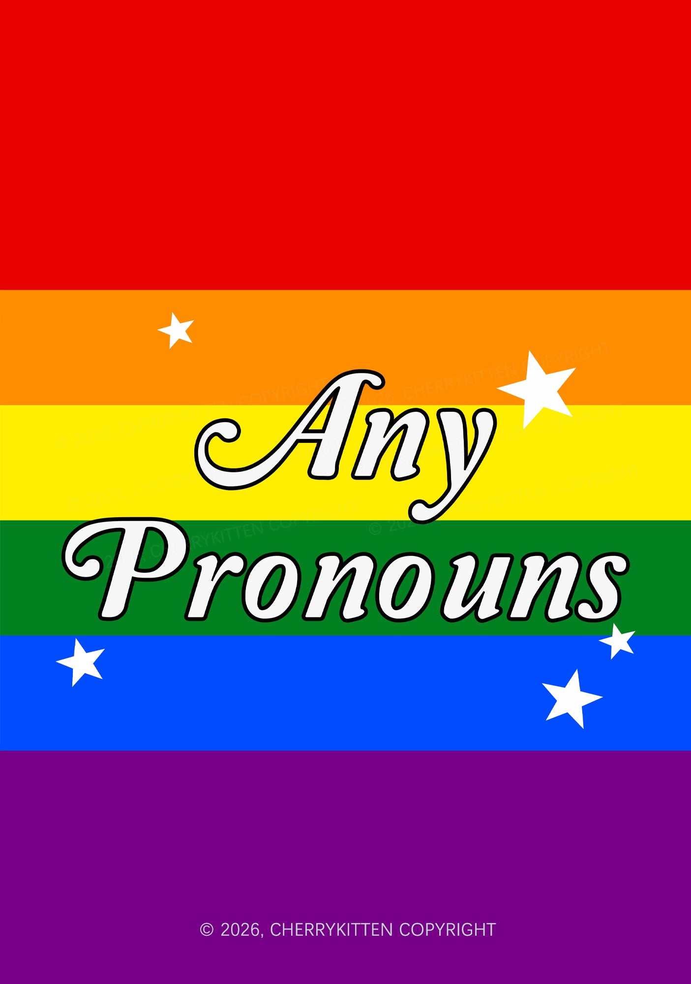 Any Pronouns Flag Pride 1Pc Y2K Pin Badge Cherrykitten