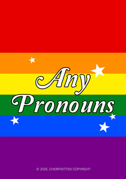 Any Pronouns Flag Pride 1Pc Y2K Pin Badge Cherrykitten