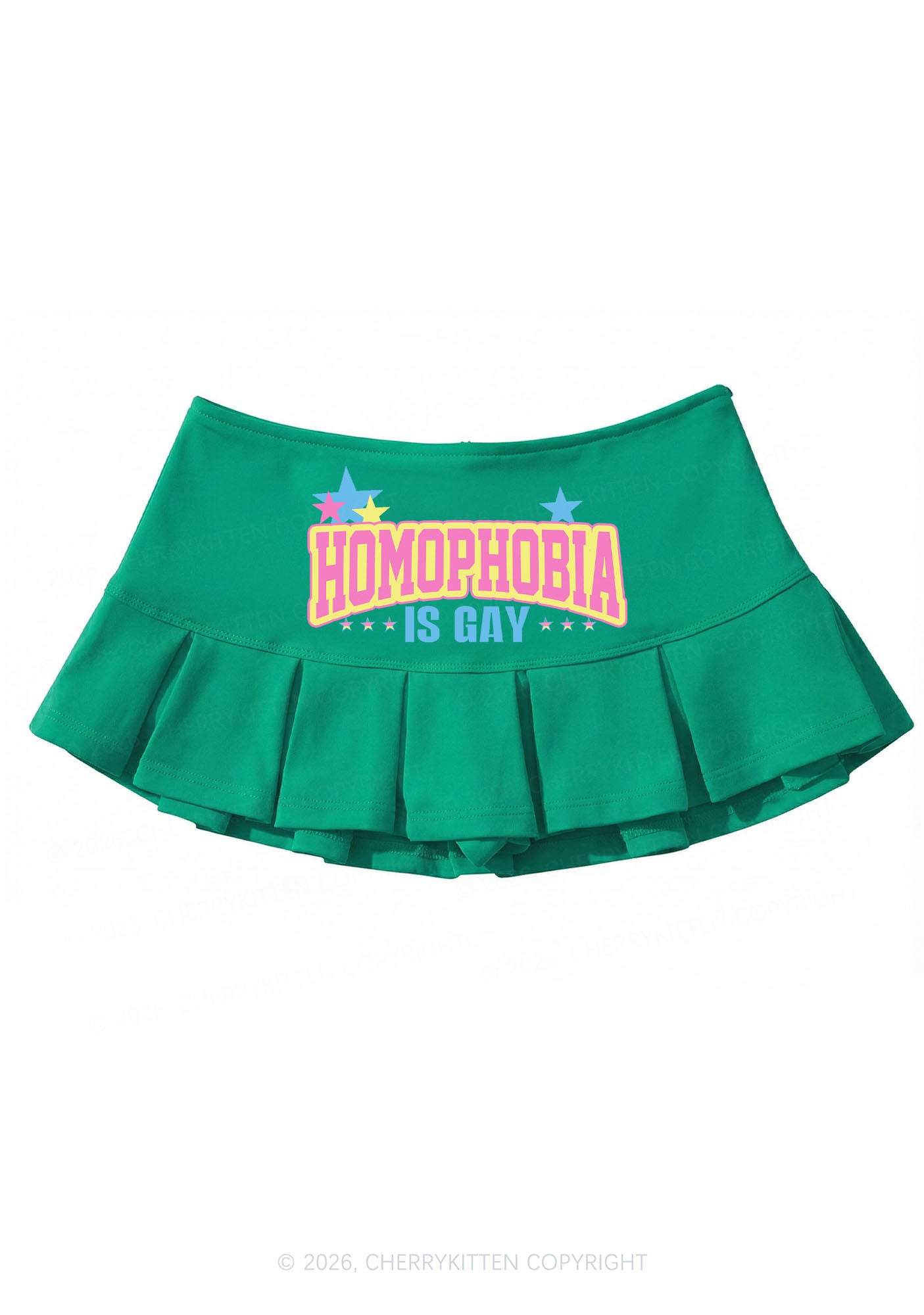 Homophobia Is Gay Pride Y2K Mini Pleated Skirts Cherrykitten