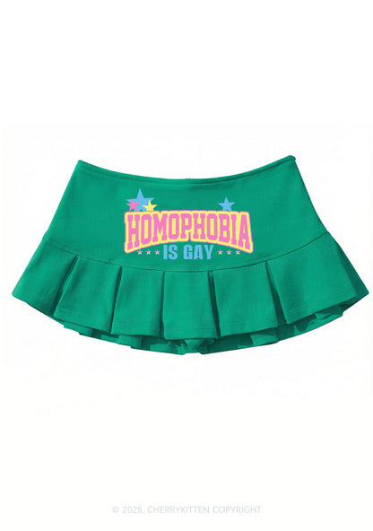 Homophobia Is Gay Pride Y2K Mini Pleated Skirts Cherrykitten