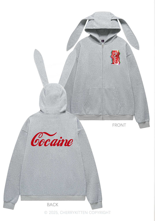 Special Cola Y2K Bunny Ear Zip Hoodie Cherrykitten