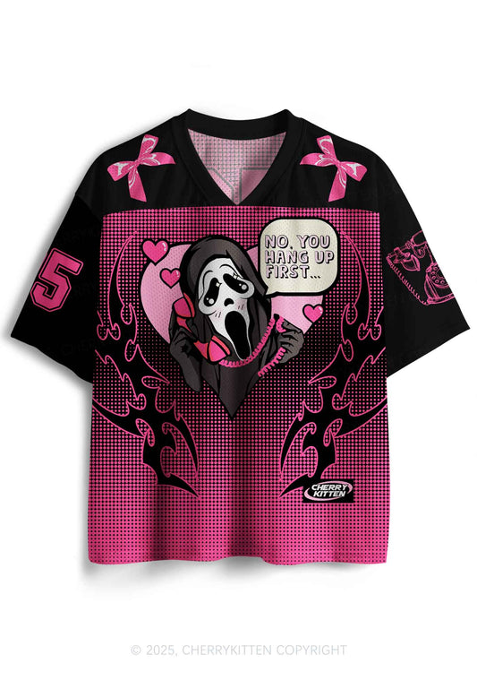 Halloween Custom Pink Horror Hang Up Heart Y2K Sport Jersey Shirts Cherrykitten