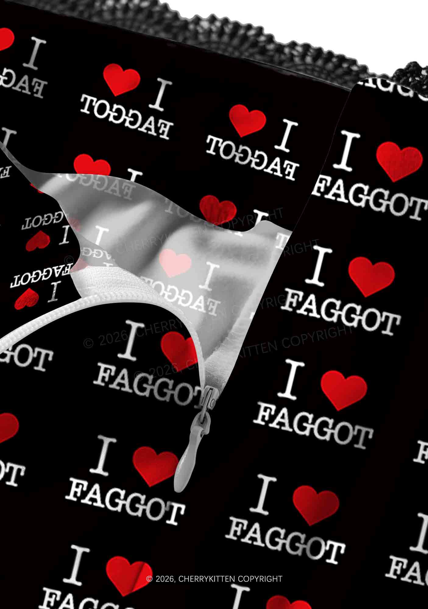 I Love Faggot Valentine's Day Y2K Print Midi Skirt Cherrykitten