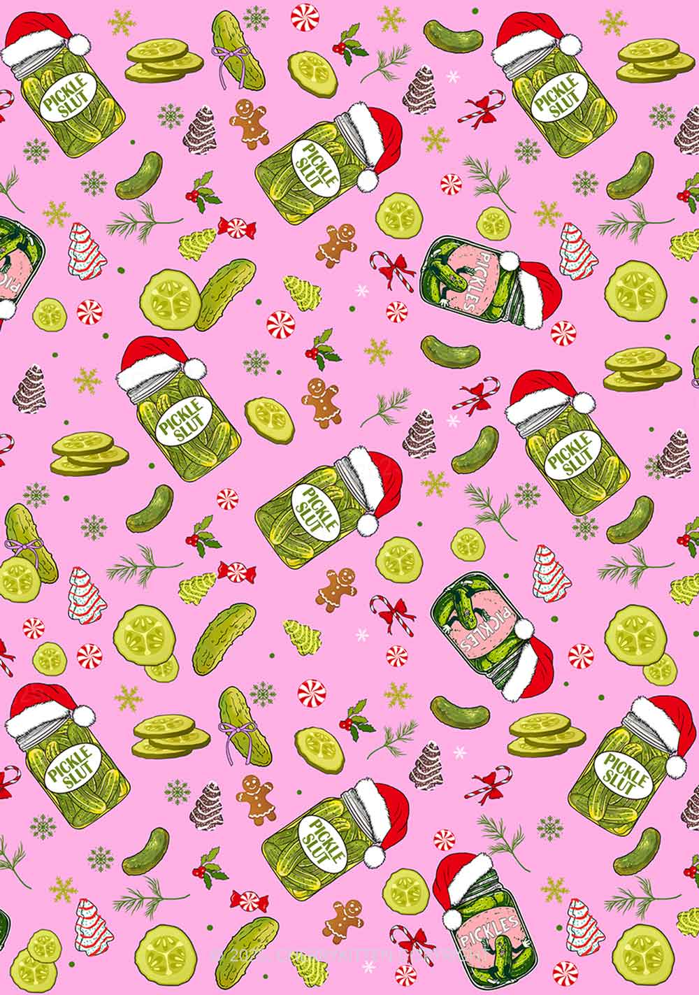 Christmas Santa Pickle Y2K Fleece Long Sleeve Pajama Set Cherrykitten