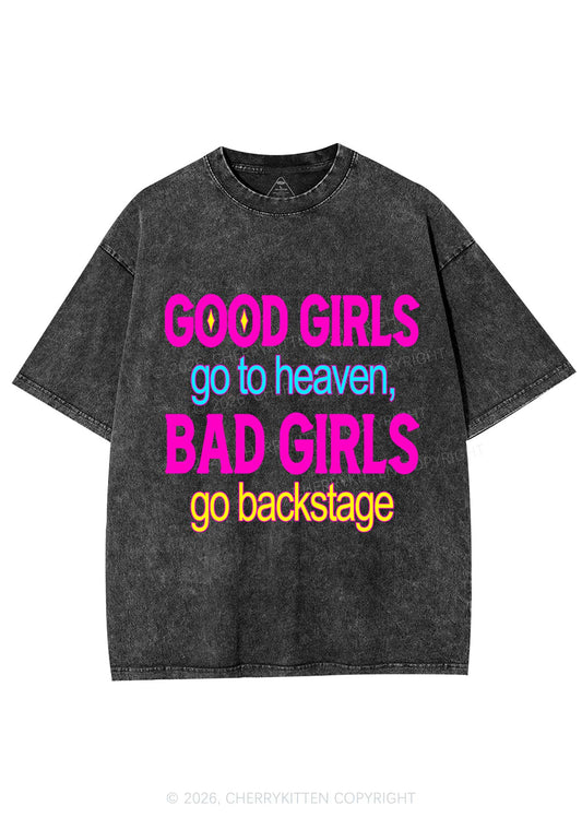 Bad Girls Go Backstage Y2K Shirts Washed Tee Cherrykitten