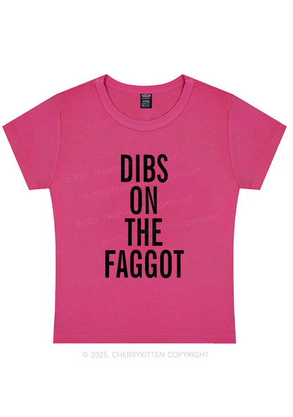 Dibs On The Faggot Pride Y2K Baby Tee Cherrykitten