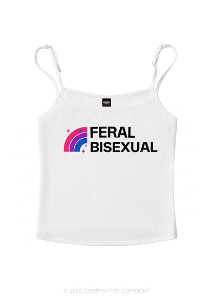 Feral Bisexual Pride Y2K Spaghetti Strap Cami Cherrykitten