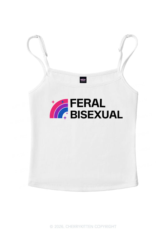 Feral Bisexual Pride Y2K Spaghetti Strap Cami Cherrykitten