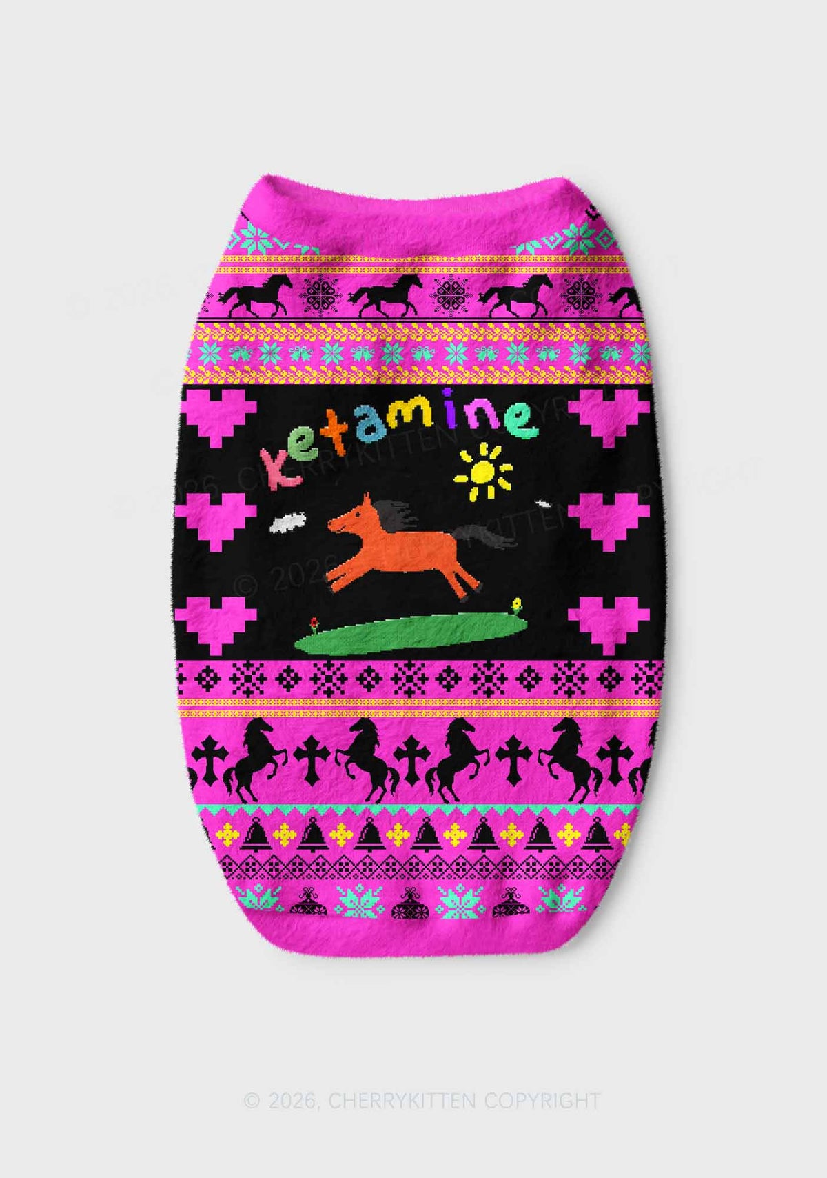 Orange Pony Y2K Pet Knit Sweatshirt Cherrykitten