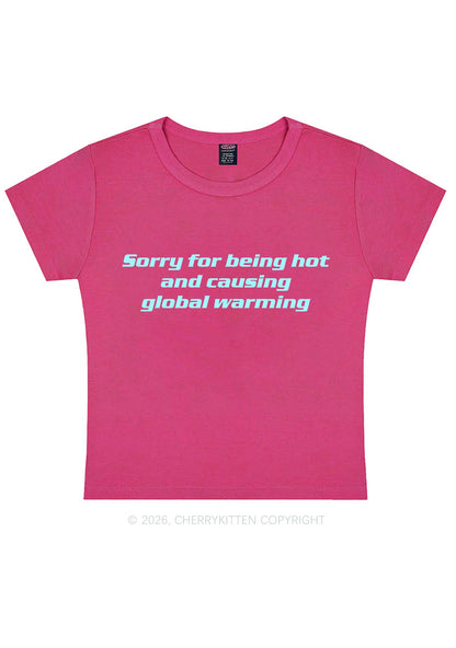 Sorry For Causing Global Warming Y2K Baby Tee Cherrykitten
