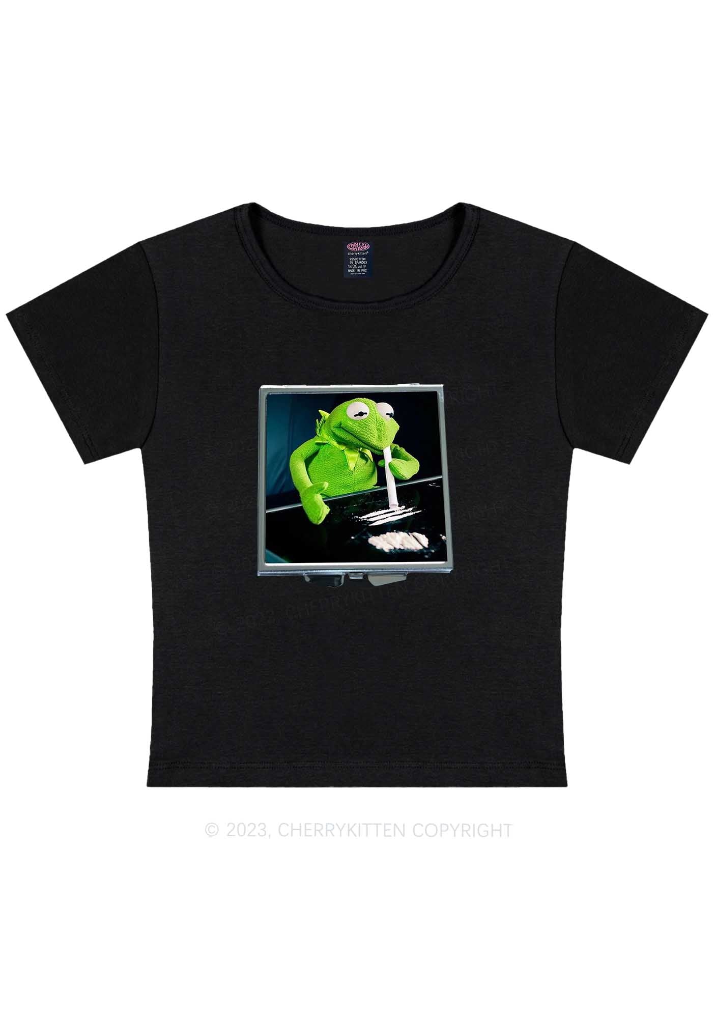 Curvy Special Cola Frog Y2K Baby Tee Cherrykitten