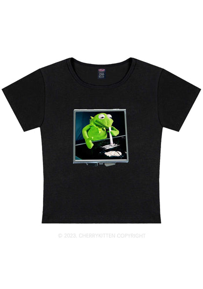 Curvy Special Cola Frog Y2K Baby Tee Cherrykitten