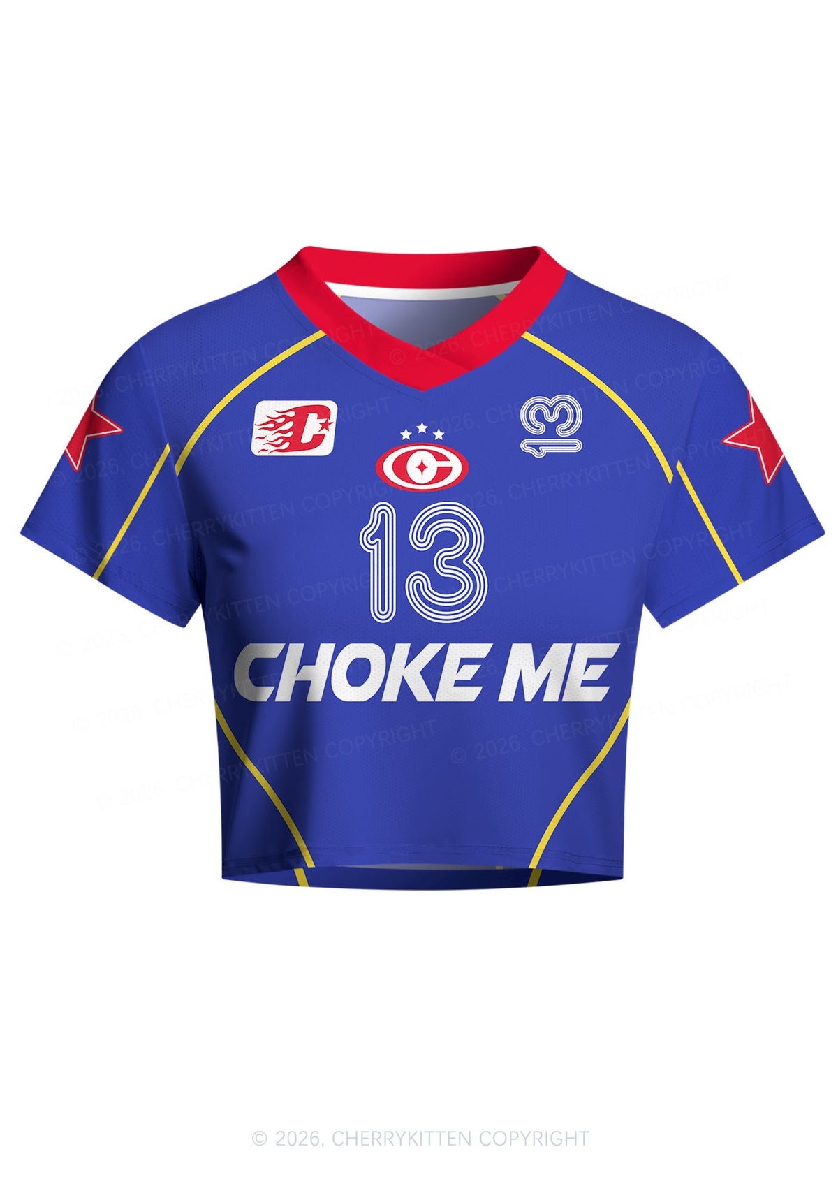 Choke Me Y2K Crop Football Jersey Shirts Cherrykitten