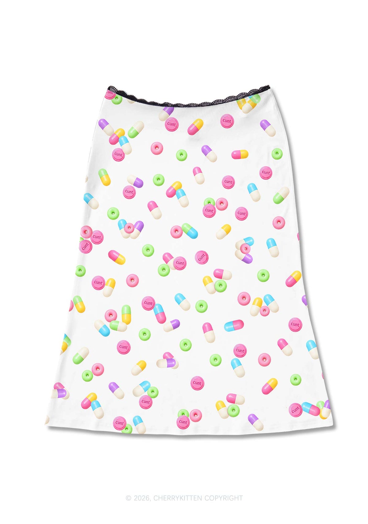 Cxxt Candy Capsule Y2K Print Midi Skirt Cherrykitten