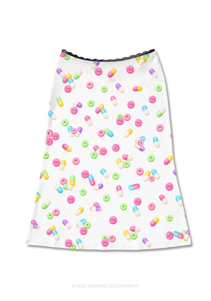 Cxxt Candy Capsule Y2K Print Midi Skirt Cherrykitten