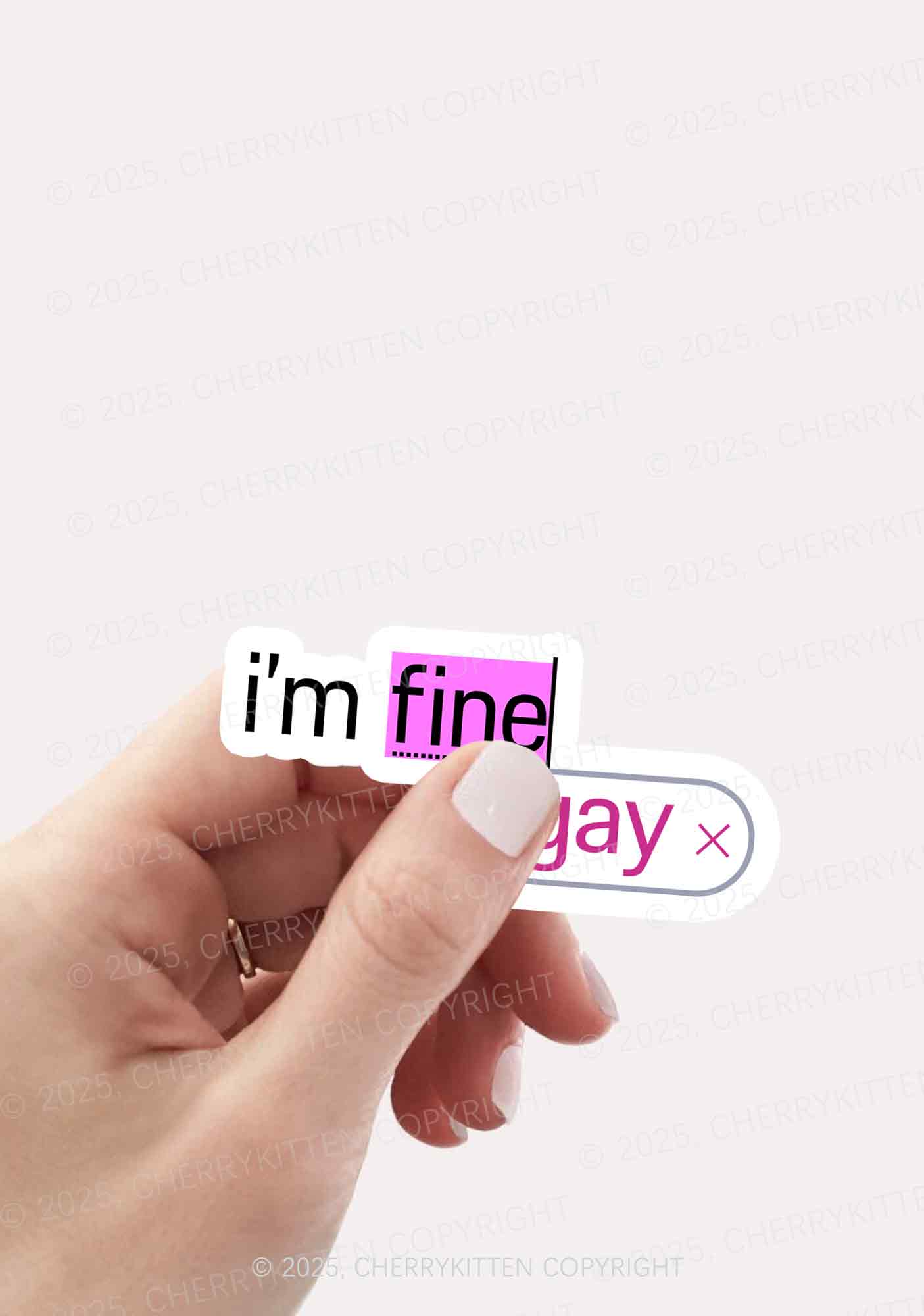 Im Fine Gay Pride 1Pc Y2K Sticker Cherrykitten