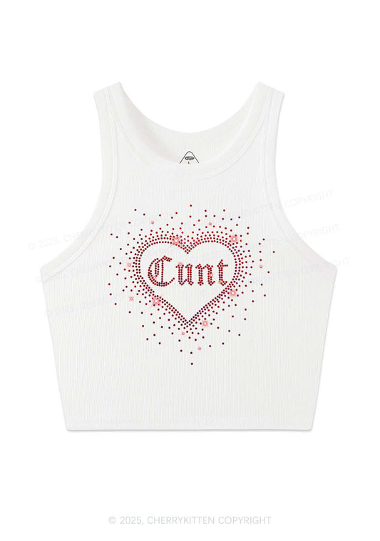 Rhinestone Love Cxxt Y2K Crop Tank Top Cherrykitten