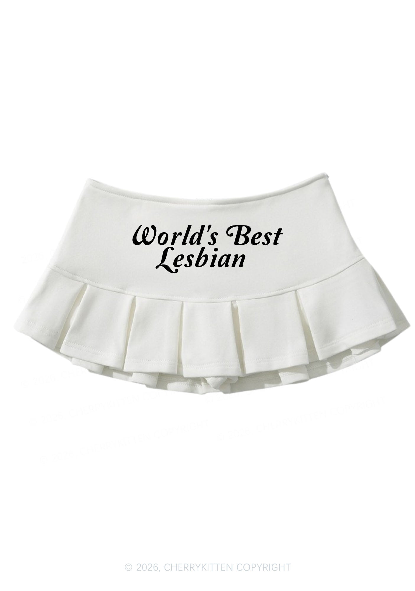 Worlds Best Lesbian Pride Y2K Mini Pleated Skirts Cherrykitten