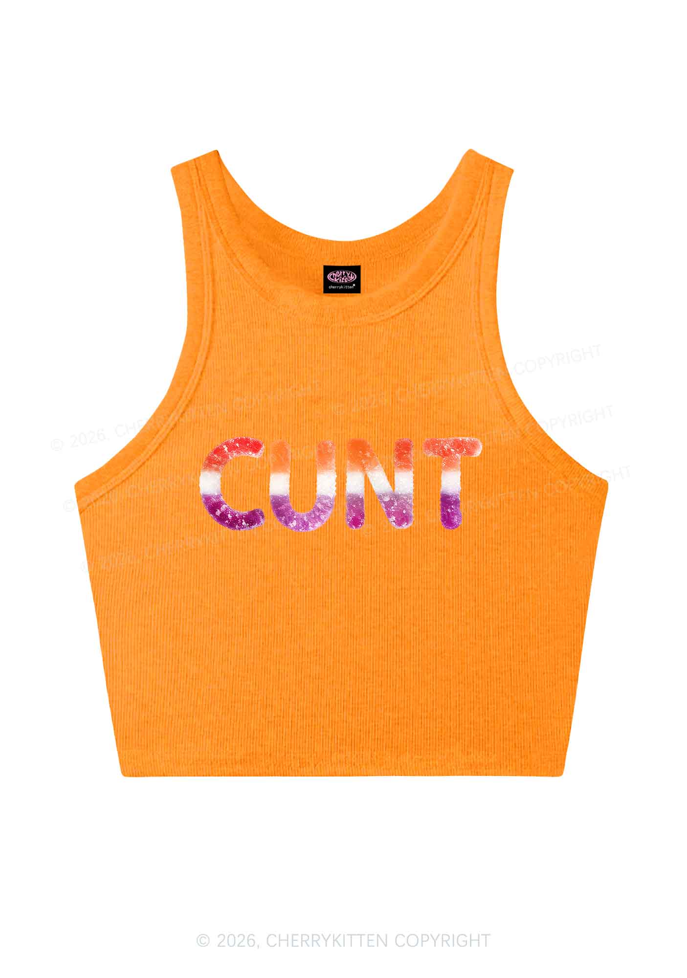 Lesbian Candy Cxxt Pride Y2K Crop Tank Top Cherrykitten