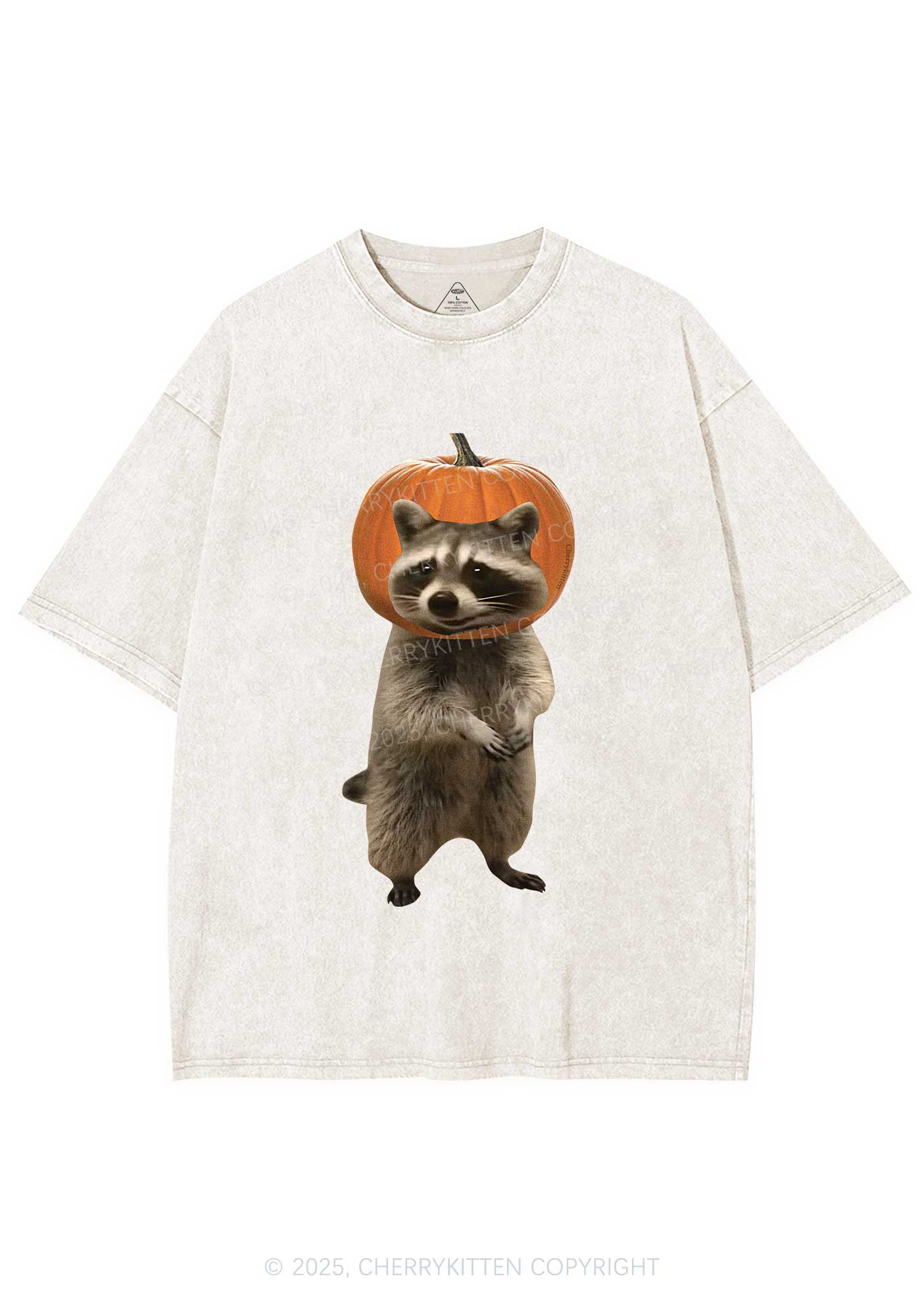 Halloween Silly Raccoon Y2K Shirts Washed Tee Cherrykitten