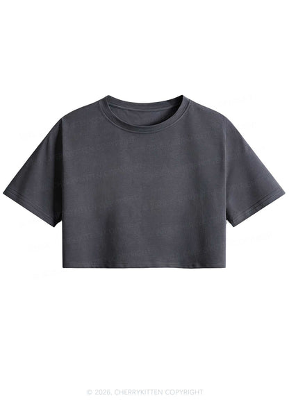 Plain Y2K Cropped Boxy Tee Cherrykitten
