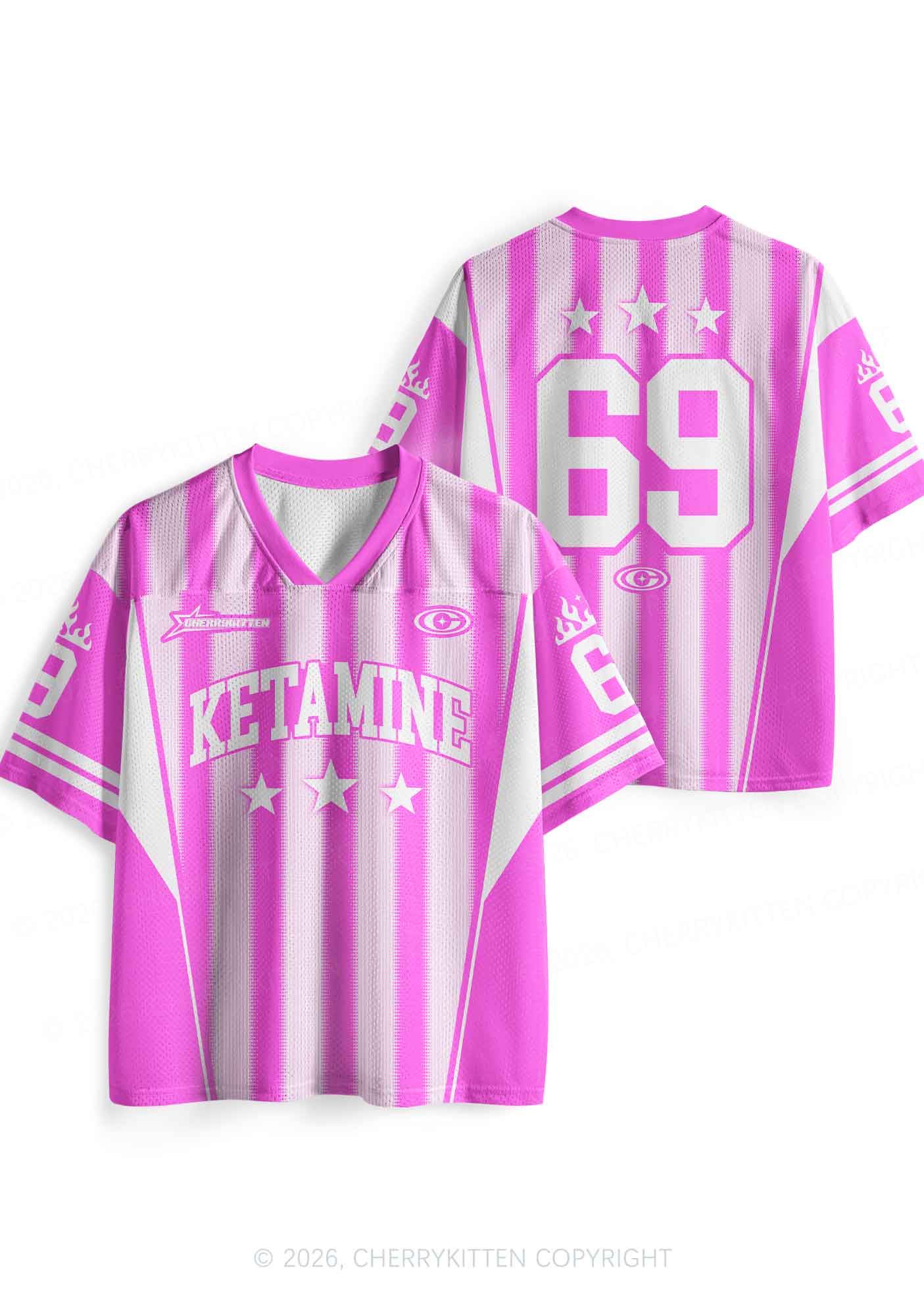 Pink Kxxamine Stars Y2K Sport Jersey Shirts Cherrykitten