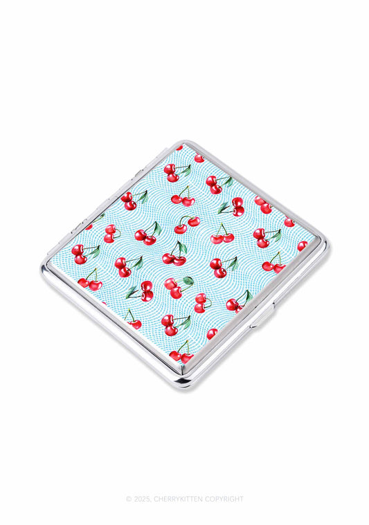 Blue Cherry Y2K Cigarette Case Cherrykitten