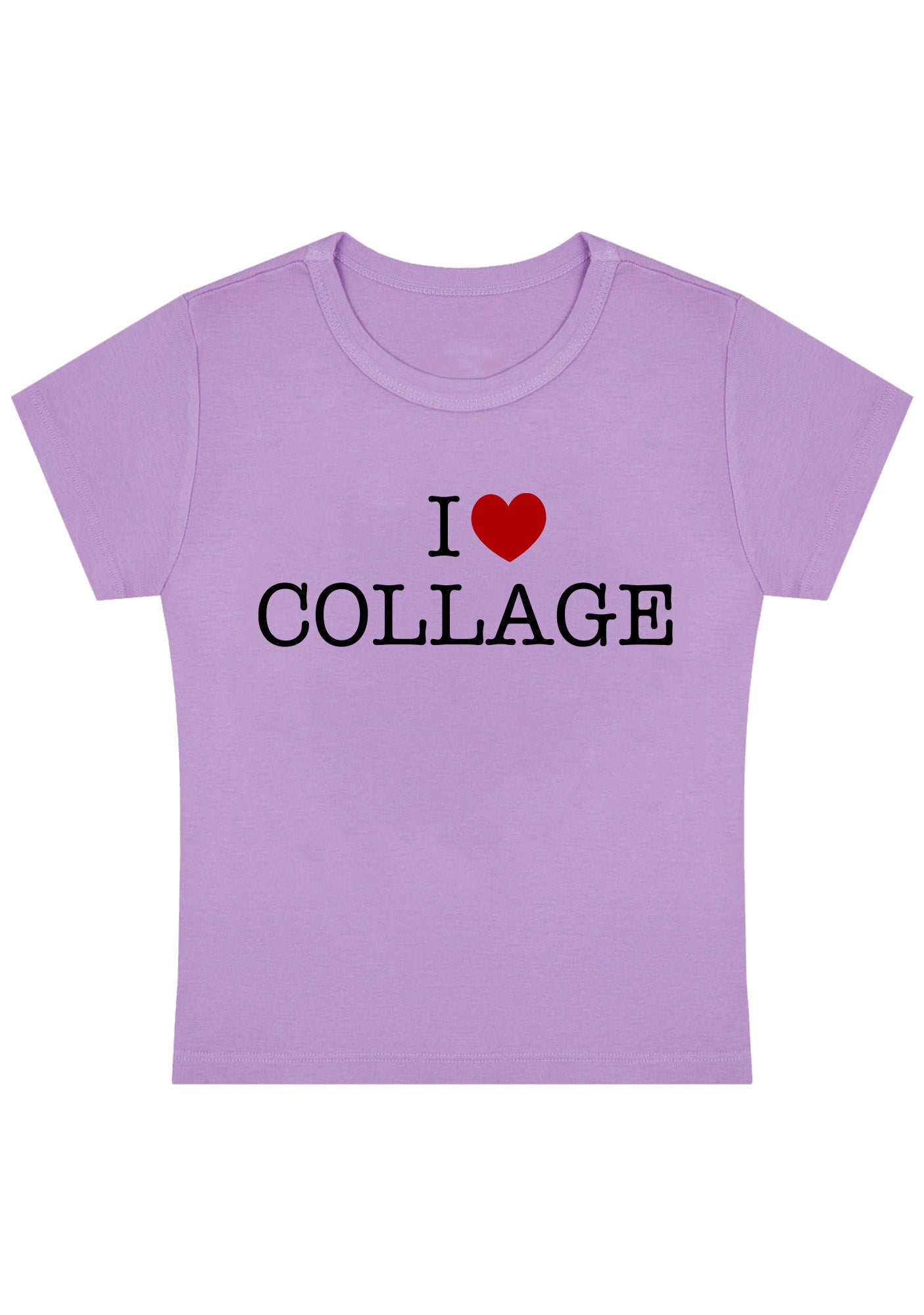 Curvy I Love Collage Baby Tee