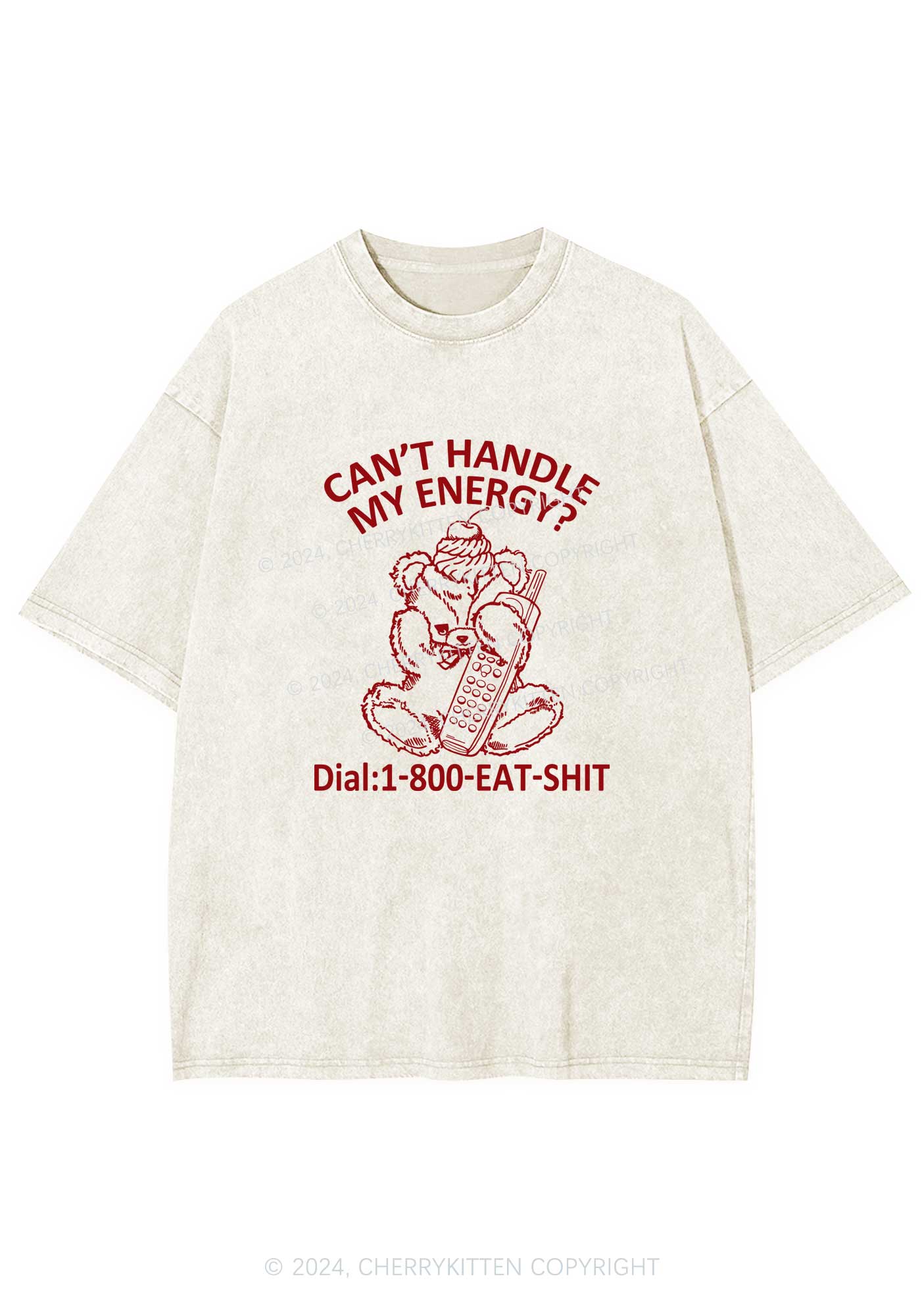 Can't Handle My Energy Y2K Washed Tee Cherrykitten