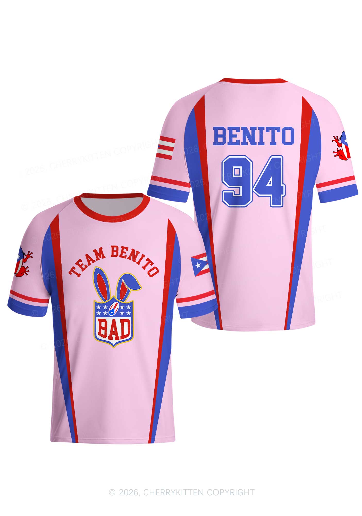 Pink Football Bunny Y2K Football Jersey Shirts Cherrykitten