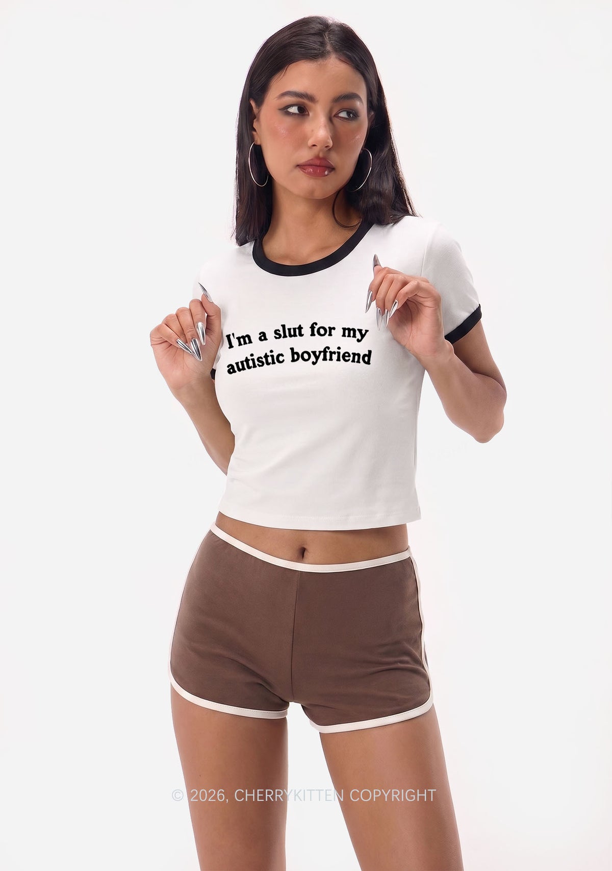 Slxt For My Autistic BF Y2K Ringer Tee Cherrykitten