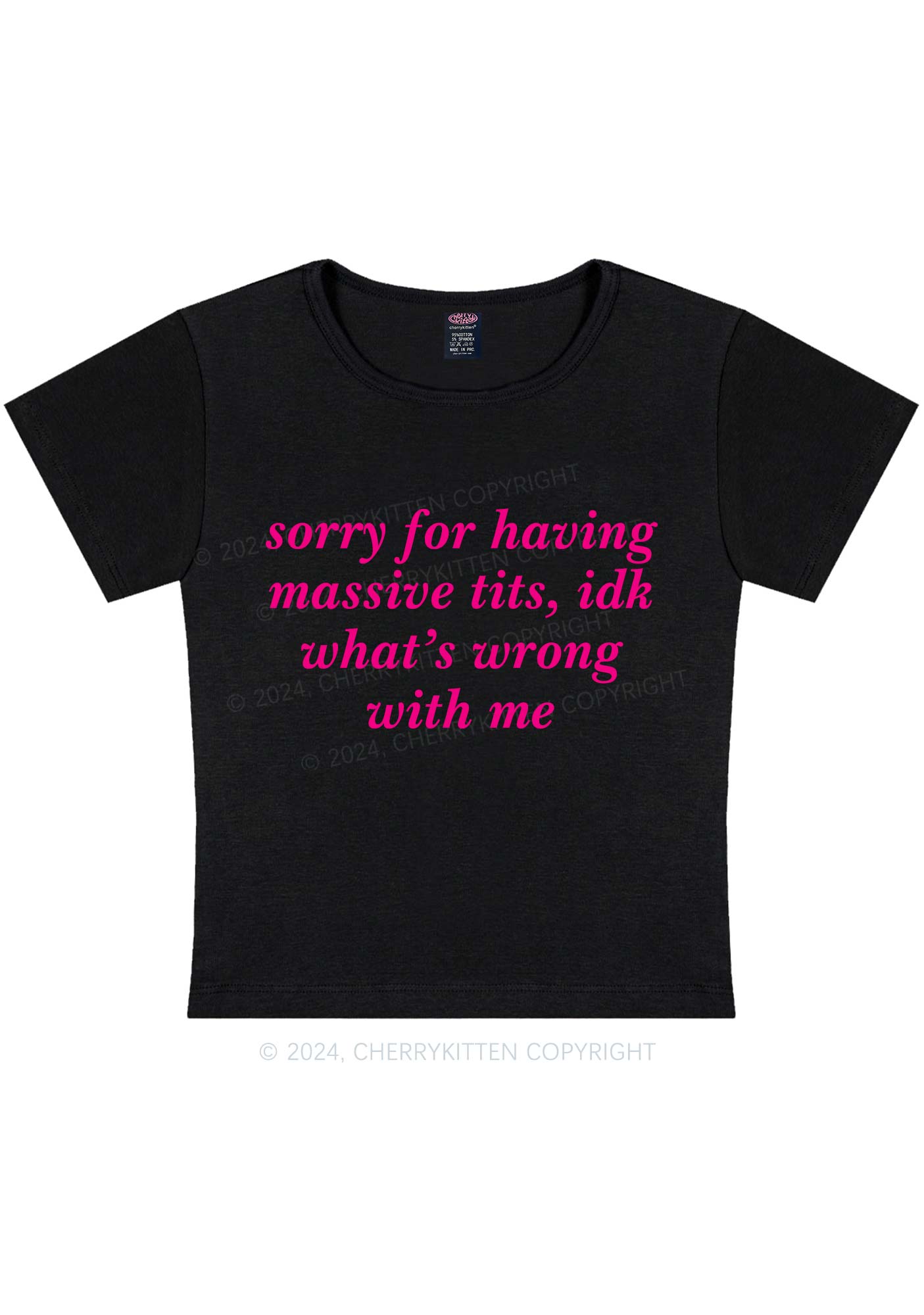 Sorry For Massive Txts Y2K Baby Tee Cherrykitten