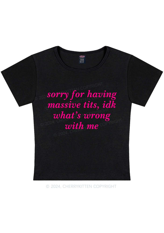 Sorry For Massive Txts Y2K Baby Tee Cherrykitten