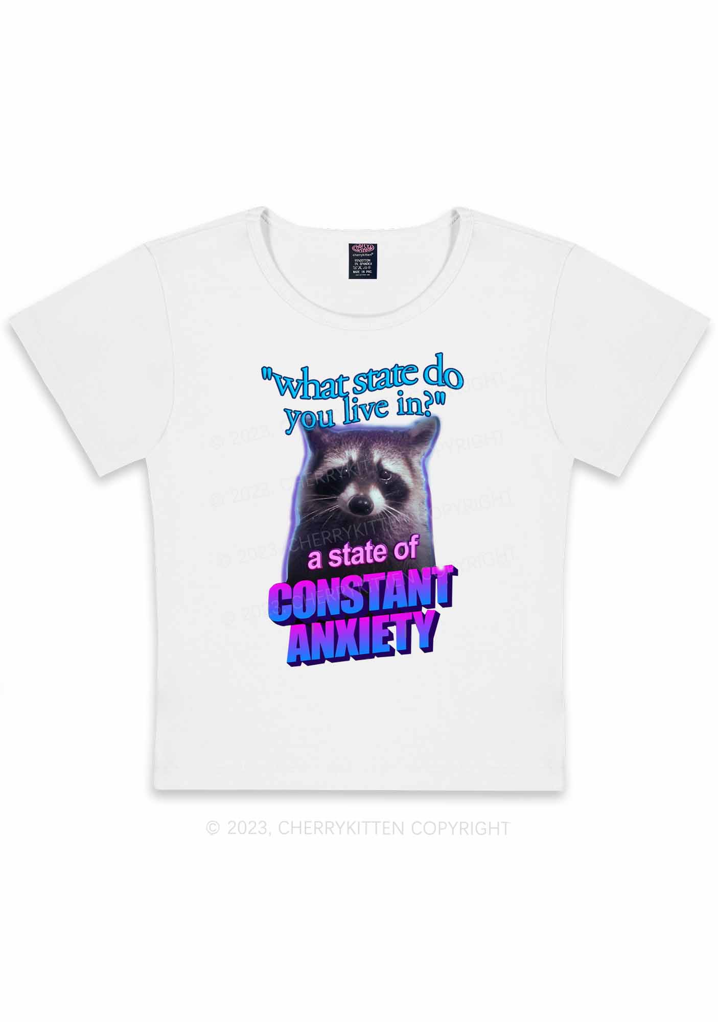 Curvy A State Of Constant Anxiety Y2K Baby Tee Cherrykitten