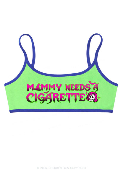 Halloween Witch Mommy Needs Cigarette Y2K Super Crop Cami Cherrykitten
