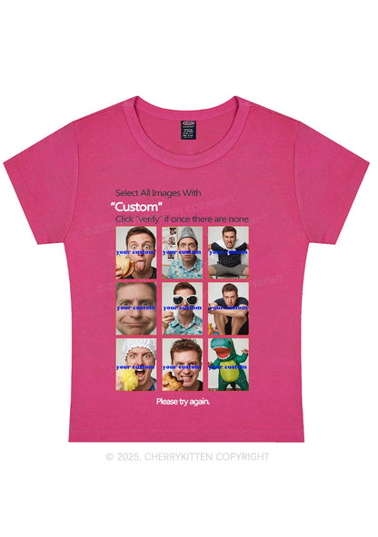 Custom Photo Verification Code Y2K Baby Tee Cherrykitten
