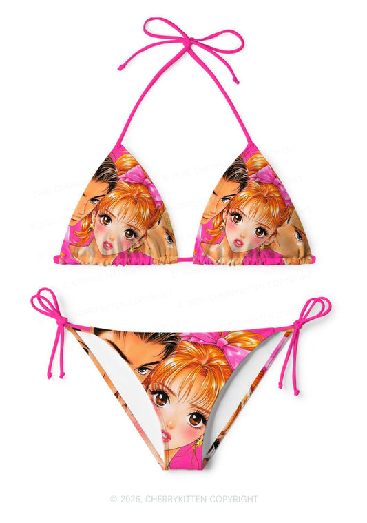 Love Triangle Y2K Print Bikini Set Cherrykitten