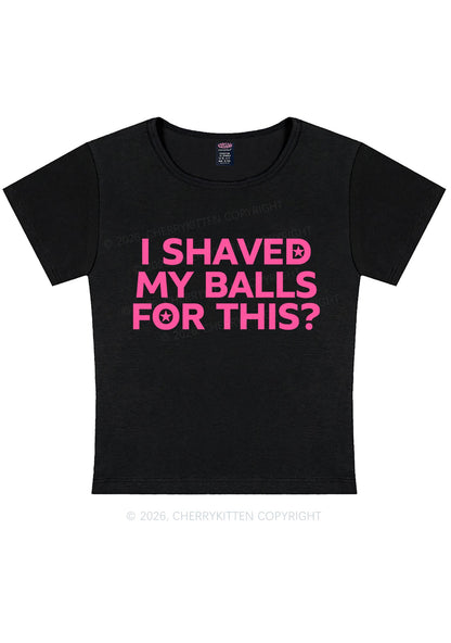 Shaved My Balls For This Y2K Baby Tee Cherrykitten