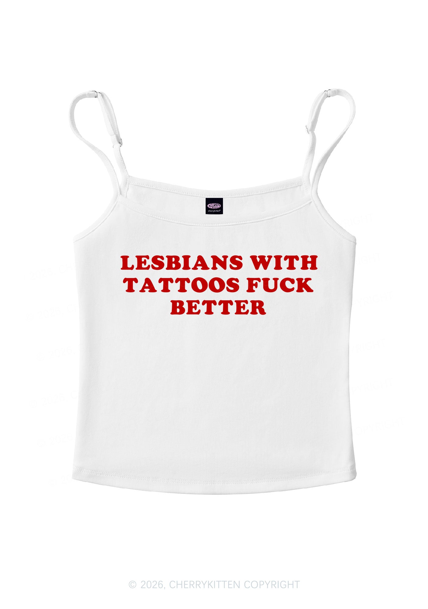 Lesbians With Tattoos Pride Y2K Spaghetti Strap Cami Cherrykitten