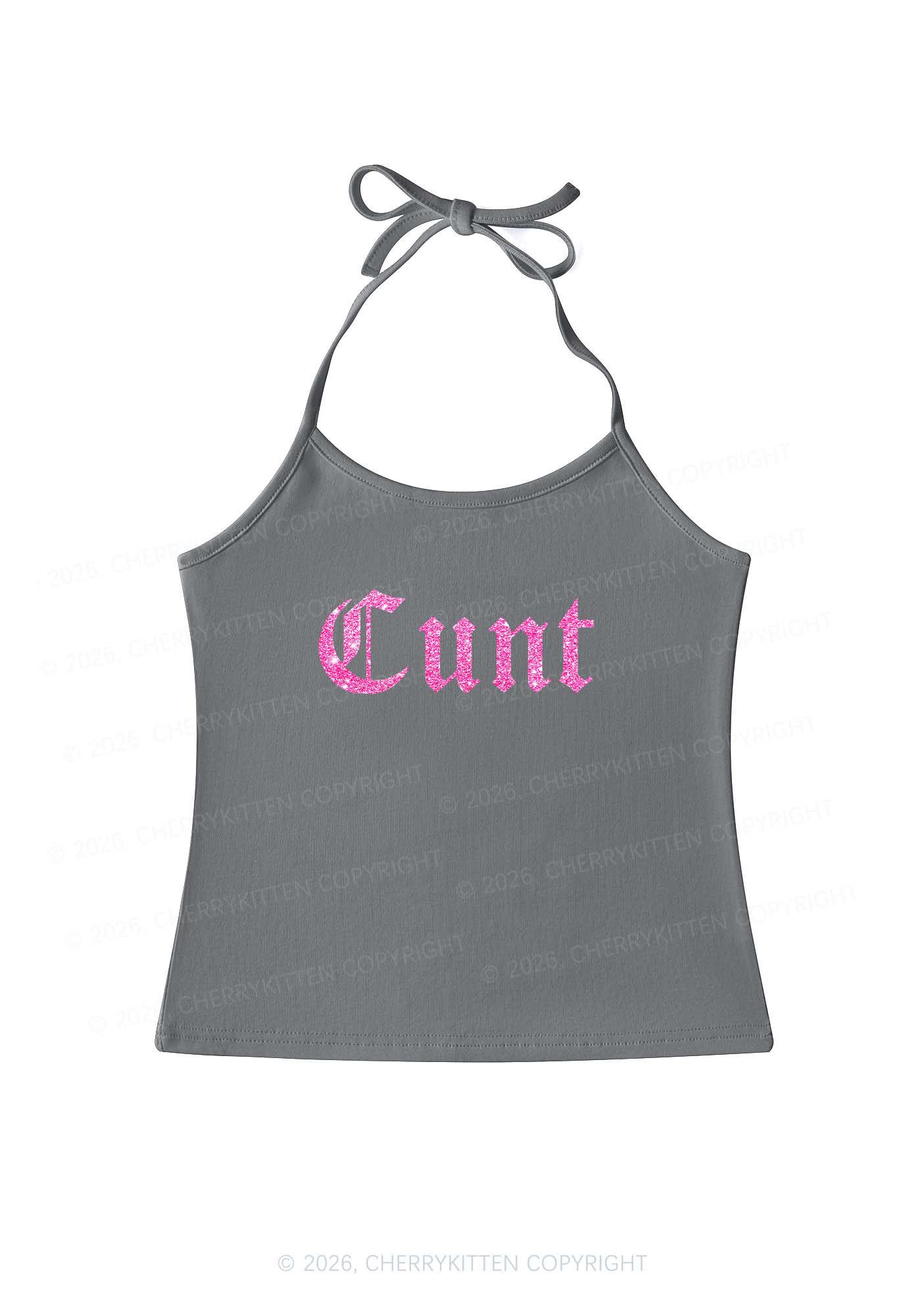 Glitter Cxxt Y2K Halter Neck Cami Cherrykitten