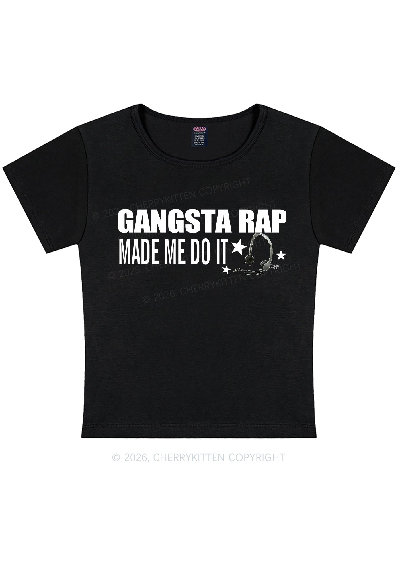 Gangsta Rap Made Me Do It Y2K Baby Tee Cherrykitten